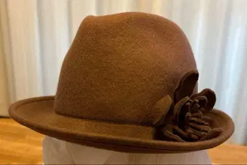 CA4LA 울 햇 꽃 장식 브라운