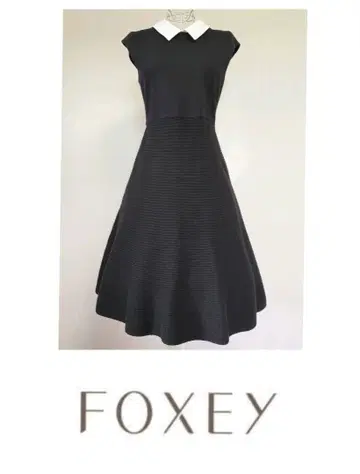 FOXEY 폭시 프렌치 노블 화이트 카라 니트 원피스 레어 42