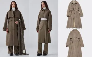 GU 로크 rohk 2way 롱 코트 체크