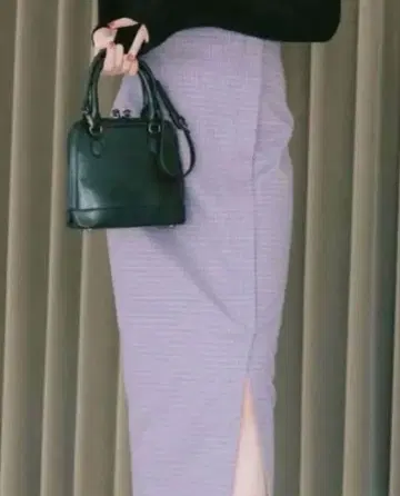 COCO DEAL 퍼플 체크 타이트 스커트