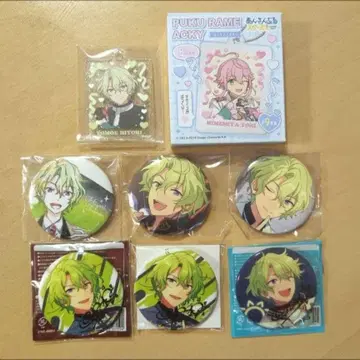 앙스타 토모에 히요리 7개 세트 2개 캔뱃지 아크링 키링