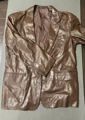 PLAYBOY 램 가죽 테일러드 자켓 M 양가죽 브라운 브라운