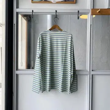 AURALEE HARD TWIST COTTON BORDER TEE 4