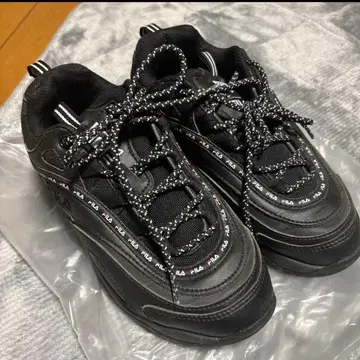 FILA 블랙 통굽 스니커즈 24.0