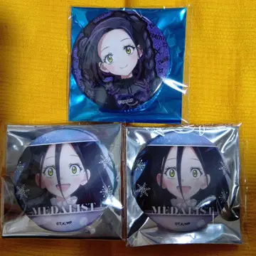 메달리스트 오카자키 히카루 3개 세트 가라오케의 철인 카라테츠 캔뱃지