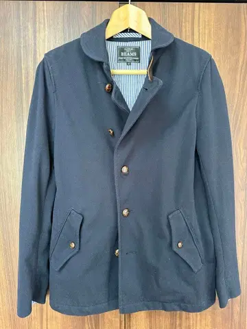 BEAMS 네이비 더블 브레스트 자켓 M