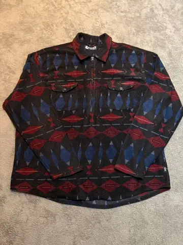 CHAPS 기하학 패턴 플리스 셔츠 XXL