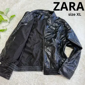 [ 자라 ] 새상품급 지퍼 자켓 인조 가죽 블랙 XL 사이즈 남성용