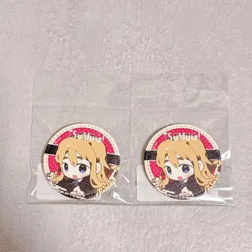 케이온 한정판 일러스트 가죽 캔뱃지 츠무기 코토부키 2개 세트