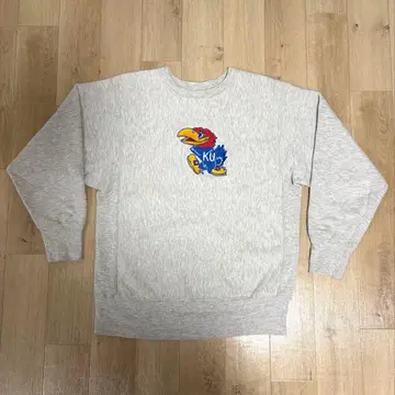 90s 자수 택 USA제 챔피온 리버스 위브 캔자스 대학 마스코트 로고