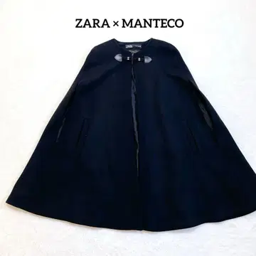 [새상품급] ZARA MANTECO 케이프 코트 판초 블랙