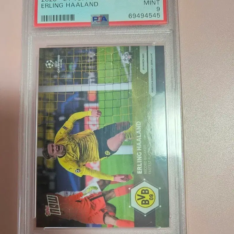 축구)엘링 홀란드 PSA 9등급 2020 Topps Now 챔피언스리그