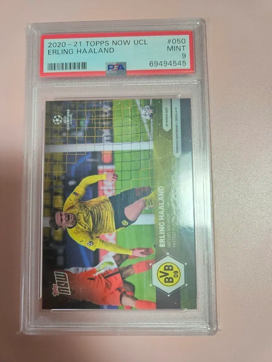 축구)엘링 홀란드 PSA 9등급 2020 Topps Now 챔피언스리그