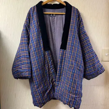 구루메 핸드메이드 대형 체크 무늬 반텐 도테라