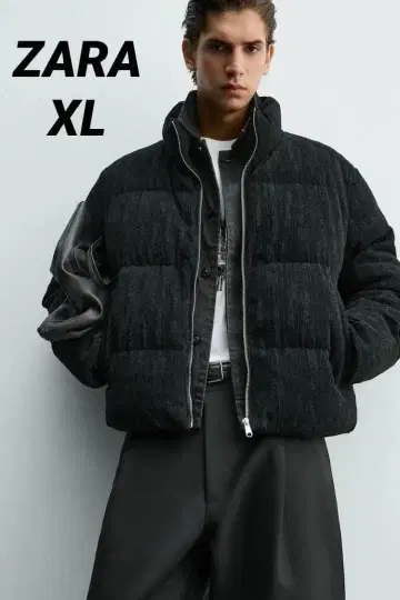 ZARA 자라 크롭 핏 퍼프 자켓 XL