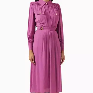 엘리자베타 프랑키 롱 원피스 셔츠 원피스 로고 플레이트