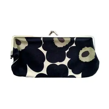 미사용품 marimekko [ unikko 가마구치 파우치 ] 블랙