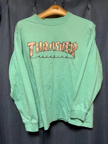 THRASHER 롱 슬리브 티셔츠 민트 그린