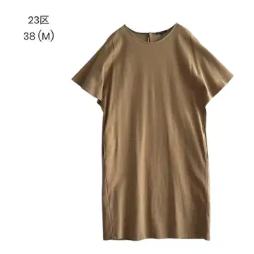 [23구] 원피스 카키 스트레치 프렌치 슬리브 M b021