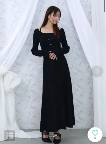 EATME 로고 참 니트 원피스 (블랙)