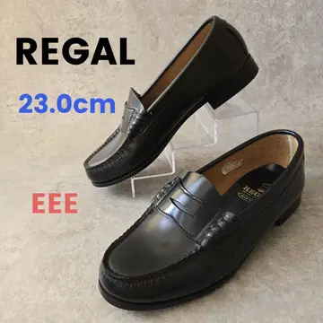 REGAL 블랙 로퍼 와이드 타입 3E 23.0cm