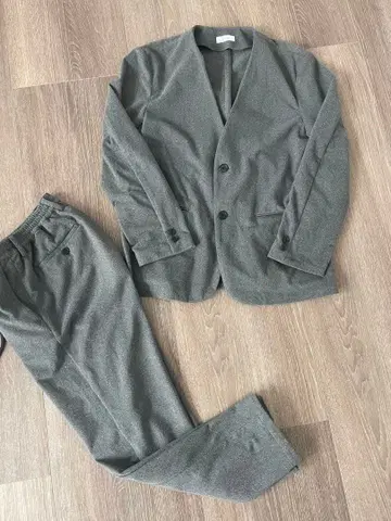 SHIPS 가디건 수트 저지 노카라 셋업 M