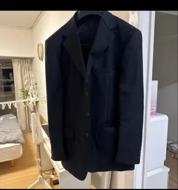 블랙 싱글 브레스 테일러드 자켓