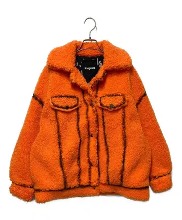 Desigual. 데시구알 보아 자켓 코트 오렌지 레어품