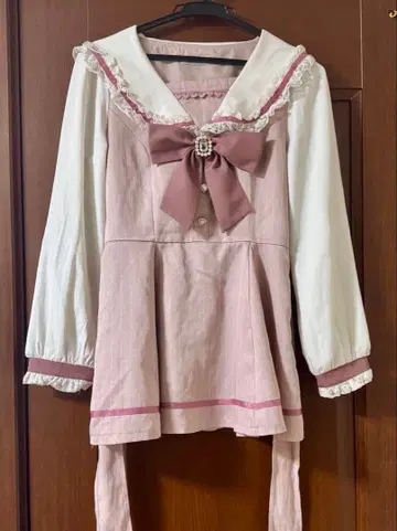 LIZLISA 세일러 카라 셋업 긴팔 핑크