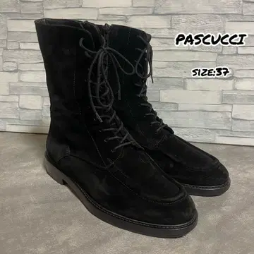 PASCUCCI U칩 사이드 지퍼 레이스업 스웨이드 부츠