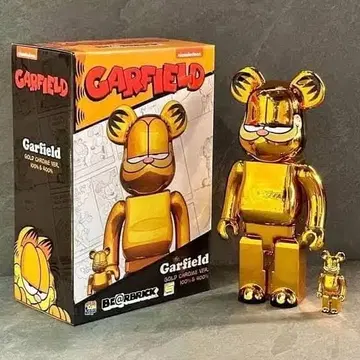 BE@RBRICK GARFIELD GOLD CHROME 100%&400%