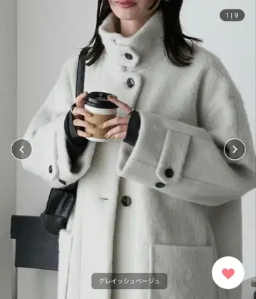 forksy. 샤기 오버 사이즈 스탠드 카라 롱 코트