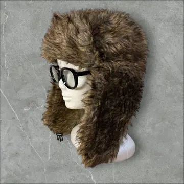 울트라 웜 플라이트 캡 파일럿 캡 60cm 인조 모피 귀마개 포함