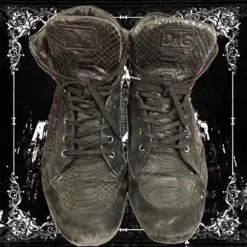 D&G 블랙 하이컷 스니커즈 아카이브 돌체&가바나 가죽