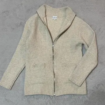 캐시미어 혼방 알파카 혼방 Paul Smith 베이지 집업 스웨터 L