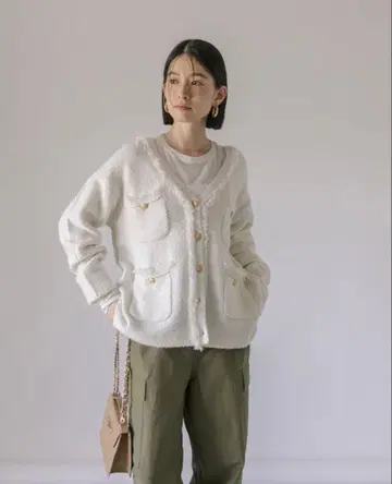 RIVE DOROITE 리브 드와 트위드 가디건