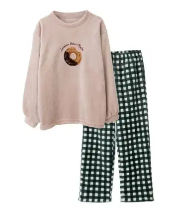 츄츄안나 도넛 사가라 자수 극세사 파자마