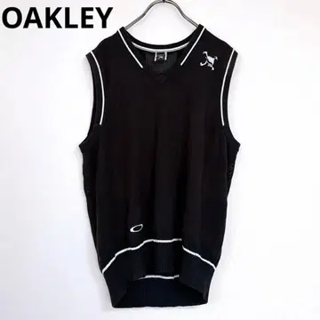 OAKLEY 오클리 골프 니트 베스트 L 스컬 자수 로고 블랙
