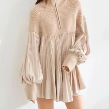 [COCO DEAL] 플리츠 도킹 니트