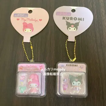 산리오 미니어처 패키지 참 마이멜로디 쿠로미 키링