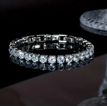 glitter 체인 팔찌 초와이드 S925 모이사나이트 6mm 3