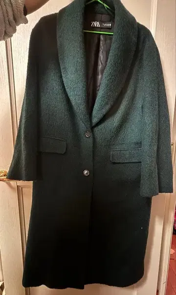 ZARA 다크 그린 여성용 체스터 코트 MANTECO
