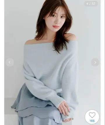 snidel 폭스 알파카 오프숄더 풀오버