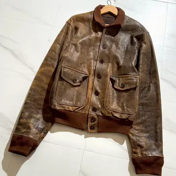 새상품급 WAREHOUSE A-1 빈티지 가공 가죽 자켓 양가죽 XL