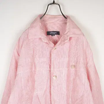 Y8441*allegri 알레그리 스트라이프 패턴 린넨 셔츠 빨흰 48