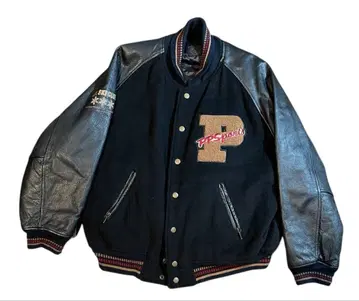 80s Peyton Place 바시티 자켓 PPFM 소가죽 빈티지