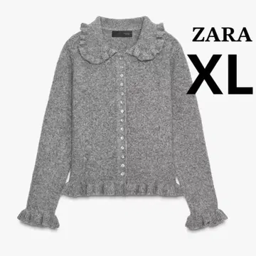 ZARA 프릴 장식 니트 가디건 XL 사이즈 새상품 택 포함