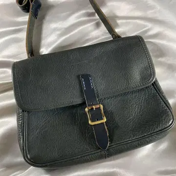 SLOW 다크 그린 가죽 숄더백