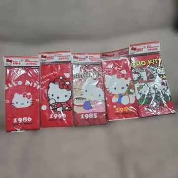 키티 35주년 기념 미니 타월 5장 세트