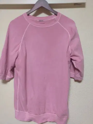 AURALEE 핑크 래글런 T셔츠 캐시미어 혼방 (사이즈 4)